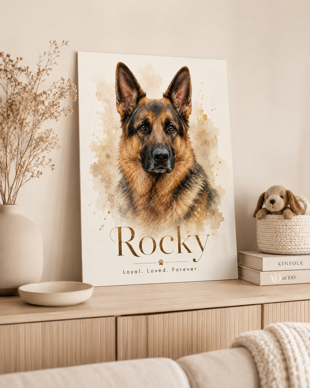 Custom Pet Portrait Canvas Print From Photo