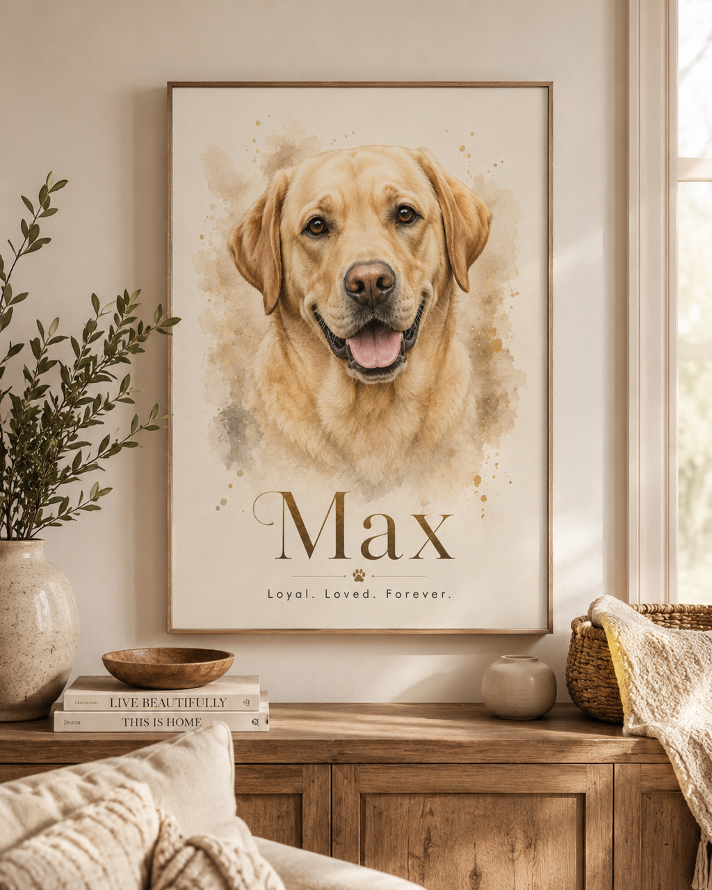 Custom Pet Portrait Canvas Print From Photo
