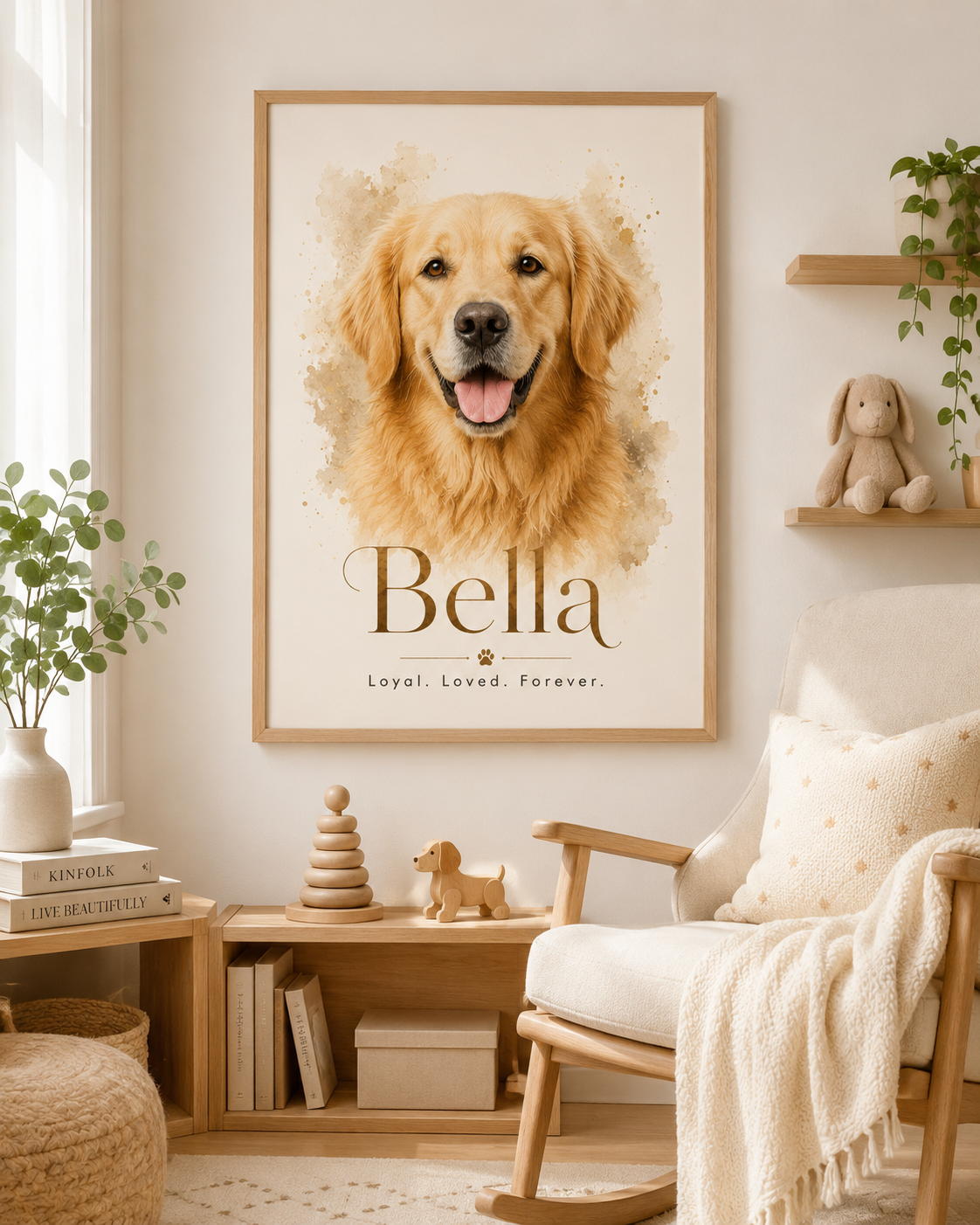 Custom Pet Portrait Canvas Print From Photo