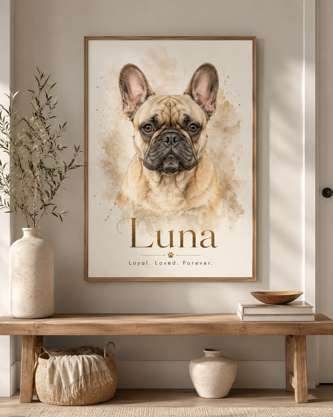 Custom Pet Portrait Canvas Print From Photo